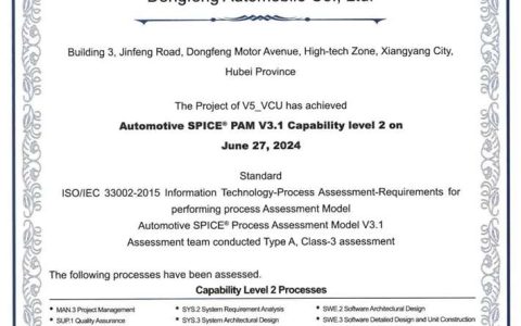 東風股份がASPICE CL2級の権威ある認証を取得